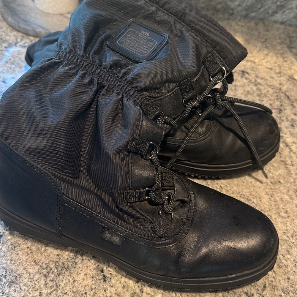Coach Black nylon/leather “Sage” Winter Boots - Picture 9 of 12